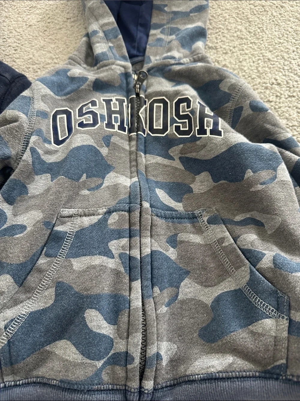 GAP Navy Kids Hooded Fleece Zip-Up Sweatshirt